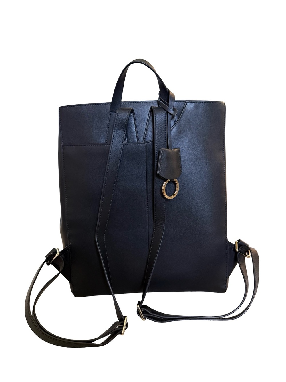 RADLEY LONDON Black Leather Slim Backpack with Gold Hardware - Picture 2 of 5